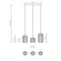 Lampa wisząca 3x15 W czarna 13653 Emibig Vander zdj.2