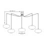 Lampa wisząca 5x15 W biała-czarna 13745 Emibig Origo zdj.2