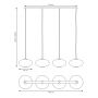 Lampa wisząca 4x15 W biała-czarna 13764 Emibig Coco zdj.2