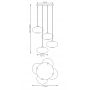 Lampa wisząca 4x15 W biała-czarna-grafitowa 13784PREM Emibig Coco zdj.2