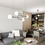 Lampa wisząca 4x10 W biała-czarna 13834 Emibig Atria zdj.3