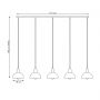 Lampa wisząca 5x15 W czarna-złota 13865 Emibig Moto zdj.2