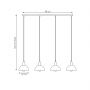 Lampa wisząca 4x15 W biała-złota 13874 Emibig Moto zdj.2