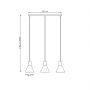 Lampa wisząca 3x10 W czarna-złota 13883 Emibig Rosa zdj.2