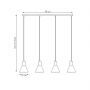 Lampa wisząca 4x10 W biała-złota 13894 Emibig Rosa zdj.2