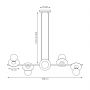 Lampa wisząca 6x15 W czarna-pomarańczowa 14286 Emibig Token zdj.2