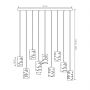 Lampa wisząca x15 W czarna 14319 Emibig Tank zdj.2