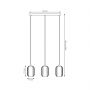 Lampa wisząca 3x15 W biała-czarna 14353 Emibig Verdi zdj.2