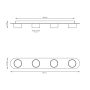 Lampa podsufitowa 4x12 W czarna-drewno 14384 Emibig Diaz zdj.2