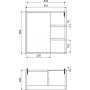 Szafka 57x28x60 cm podumywalkowa wisząca cappucino MLEX8201600CA Excellent Ness zdj.2