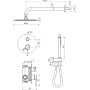 Zestaw prysznicowy podtynkowy z deszczownicą AREXSET1247NB Excellent Pi zdj.2
