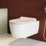 Miska WC z deską wolnoopadającą wisząca bez kołnierza spłukiwanie wirowe biały połysk CEEX1403545WH Excellent Doto zdj.6