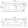 Wanna prostokątna Slim 160x75 cm czarna WAEXOCE16BLMS Excellent Oceana zdj.2
