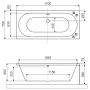 Wanna prostokątna Slim 170x75 cm biała WAEXOCE17WHMS Excellent Oceana zdj.2