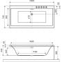 Wanna prostokątna Slim 170x75 cm biała WAEXPRY217WHS Excellent Pryzmat 2.0 zdj.2