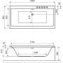 Wanna prostokątna Slim 180x80 cm biała WAEXPRY218WHS Excellent Pryzmat 2.0 zdj.2