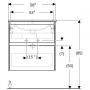 Umywalka z szafką 60 cm 504138IK1 Geberit Selnova Square zdj.2
