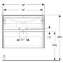 Umywalka z szafką 80 cm orzech 504139JR1 Geberit Selnova Square zdj.2