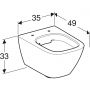 Miska WC wisząca bez kołnierza biały 500379018 Geberit Smyle Square zdj.2