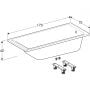 Wanna prostokątna 170x75 cm biała 554385011 Geberit Selnova Square zdj.5