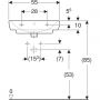 Umywalka 55x44 cm prostokątna ścienna-nablatowa biała 500290017 Geberit Selnova Square zdj.2