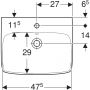 Umywalka 55x44 cm prostokątna ścienna-nablatowa biała 500290017 Geberit Selnova Square zdj.3
