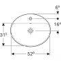 Umywalka 55x45 cm owalna wpuszczana biała 500720012 Geberit Variform zdj.3