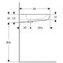 Umywalka 55x55 cm kwadratowa ścienna dla niepełnosprawnych biała 501461007 Geberit Selnova Compact zdj.2