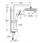 Zestaw prysznicowy ścienny z deszczownicą czarny 266802431 Grohe Vitalio Start System zdj.2
