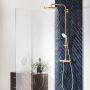 Zestaw prysznicowy ścienny termostatyczny z deszczownicą brushed cool sunrise 26075GN0 Grohe Euphoria zdj.4