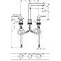Bateria umywalkowa stojąca złota 32515990 Hansgrohe Metropol zdj.2