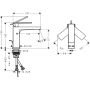 Bateria umywalkowa stojąca czarna 73010340 Hansgrohe Tecturis E zdj.2