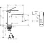 Bateria umywalkowa stojąca czarna 73012340 Hansgrohe Tecturis E zdj.2