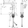 Bateria umywalkowa stojąca czarna 73040670 Hansgrohe Tecturis E zdj.2