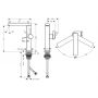 Bateria umywalkowa stojąca chrom 73060000 Hansgrohe Tecturis E zdj.2