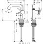 Bateria umywalkowa stojąca grafit 73321340 Hansgrohe Tecturis S zdj.2