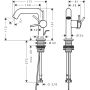 Bateria umywalkowa stojąca czarna 73323340 Hansgrohe Tecturis S zdj.2