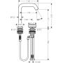 Bateria umywalkowa stojąca czarna 73353340 Hansgrohe Tecturis S zdj.2