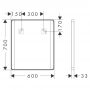 Lustro 60x70 cm prostokątne z oświetleniem czarny 54962670 Hansgrohe Xarita Lite Q zdj.2