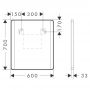 Lustro 60x70 cm prostokątne z oświetleniem czarny 54975670 Hansgrohe Xarita Lite Q zdj.2
