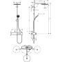 Zestaw prysznicowy ścienny termostatyczny z deszczownicą czarny 24220670 Hansgrohe Pulsify S zdj.2