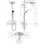Zestaw prysznicowy ścienny termostatyczny z deszczownicą chrom-czarny 24221340 Hansgrohe Pulsify zdj.2