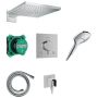 Zestaw prysznicowy podtynkowy termostatyczny z deszczownicą chrom 24623000 Hansgrohe Raindance E zdj.1