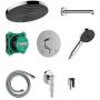 Zestaw prysznicowy podtynkowy termostatyczny z deszczownicą czarny 24624340 Hansgrohe Pulsify S zdj.1