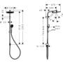 Zestaw prysznicowy ścienny z deszczownicą czarny 28074670 Hansgrohe Activera S zdj.2