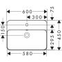 Umywalka 60x45 cm prostokątna nablatowa biała 60172450 Hansgrohe Xuniva Q zdj.2