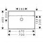 Umywalka 70x48 cm prostokątna ścienna-nablatowa biała 60249450 Hansgrohe Xanuia Q zdj.2