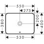 Umywalka 55x40 cm prostokątna wpuszczana biała 61066450 Hansgrohe Xuniva Q zdj.2
