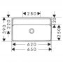 Umywalka 65x39 cm prostokątna ścienna biała 61131450 Hansgrohe Xanuia Q zdj.2