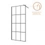 Ścianka prysznicowa walk-in 100 cm czarny półmat/szkło ze wzorem AK32107 Invena zdj.9